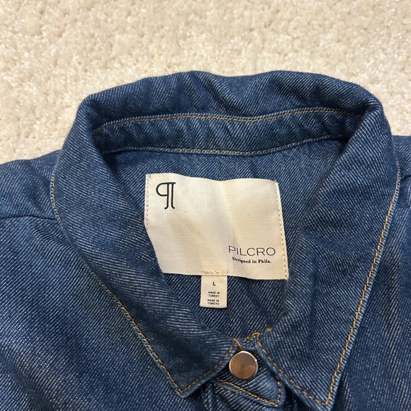 Pilcro Denim Short-Sleeve Dress with Pockets in Size L - NWOT - Picture 7 of 7